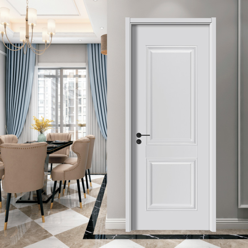 PVC wit geschilderde teakhouten massief houten deur